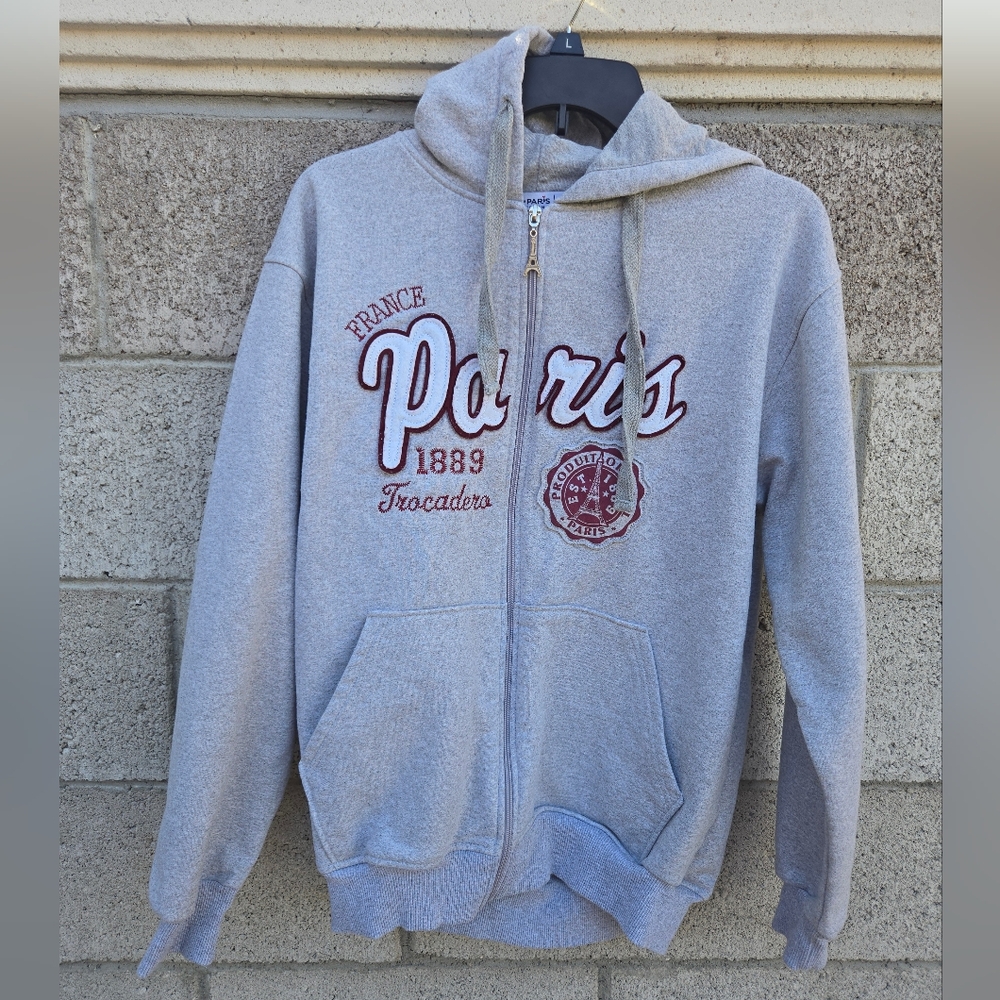 Gray Paris 1889 Medium Hoodie
